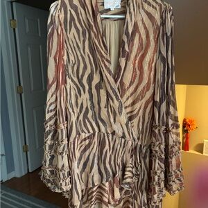 Rococo Sand Zebra Print Dress in Brown and Black